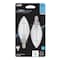 Feit Electric Feit White B10 E12 (Candelabra) Filament LED Bulb Daylight 40 Watt Equivalence 2 pk BPCTC40950WFIL2 - alternate 1